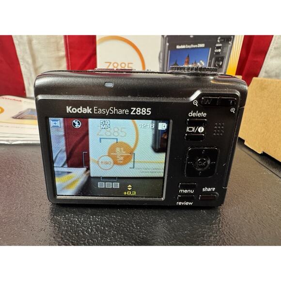 Kodak EasyShare Z885 8.1MP Black Digital Camera W Case Strap SD CardTested Works - Picture 5 of 13